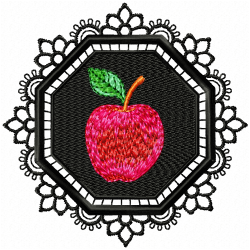 Apple Embroidery Design 1